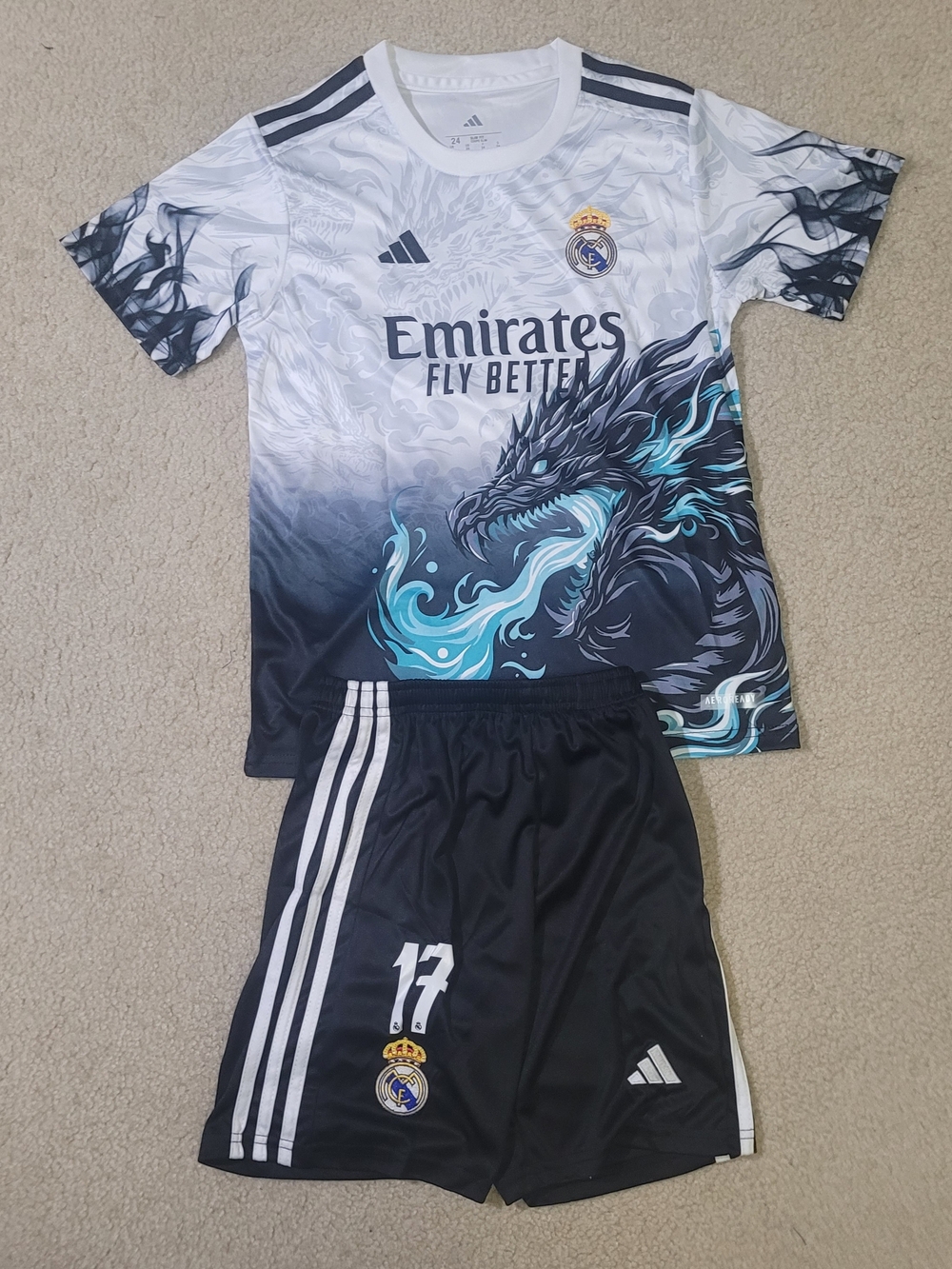 Adidas Real Madrid Special Black Dragon  Rafael Leo #17 Jersey Set Men 24